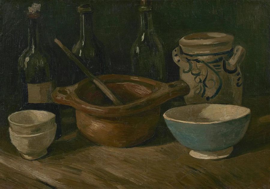 Still Life with Earthenware and Bottles - Vincent van Gogh