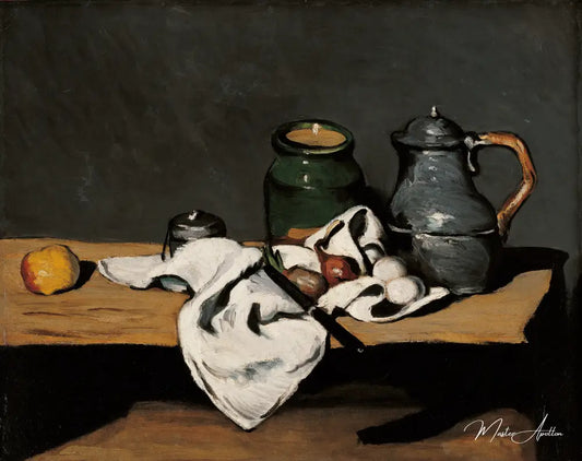 Nature morte avec une bouilloire - Paul Cézanne - Reproductions de tableaux et peintures haut de gamme