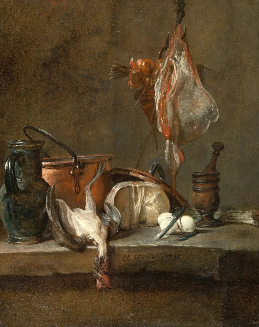 Still life with a ray and a basket of onions - Jean Siméon Chardin