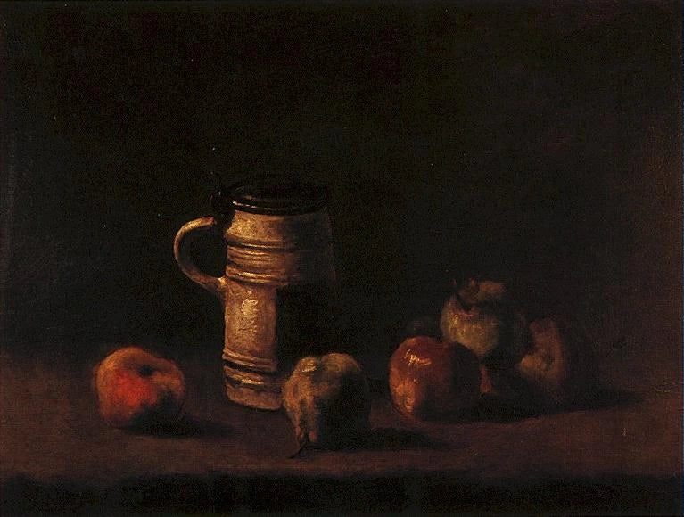 Still life with beer mug and fruits - Vincent van Gogh