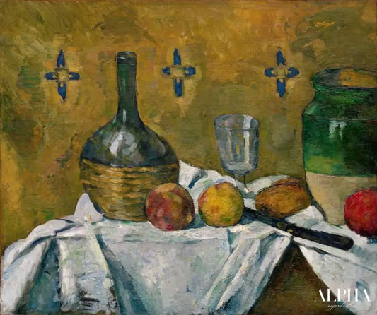 Nature morte flasque cruche en verre - Paul Cézanne - Reproductions de tableaux et peintures haut de gamme