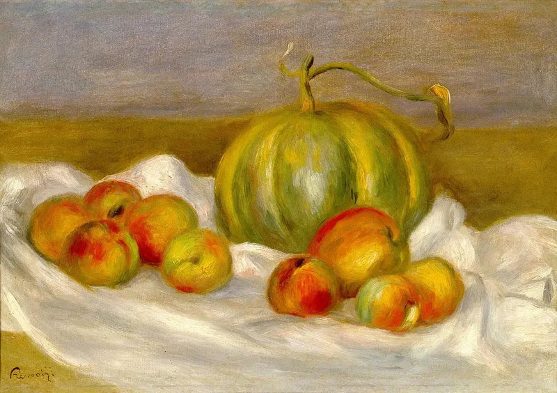 Still Life with Melon and Peaches - Pierre-Auguste Renoir