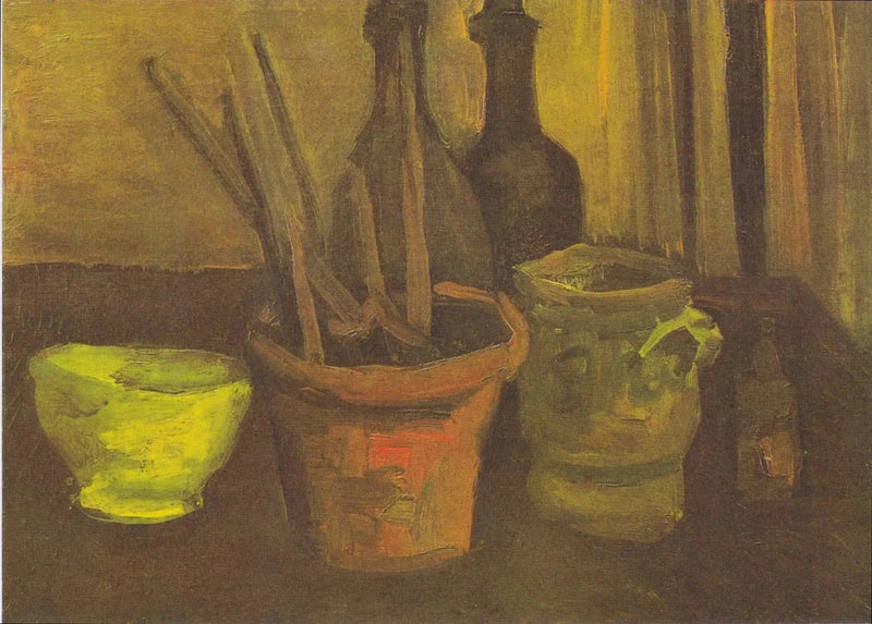 Still life with brushes in a pot - Vincent van Gogh