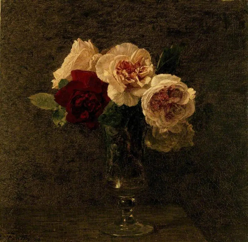 Still life: roses roses and reds - Henri Fantin-Latour