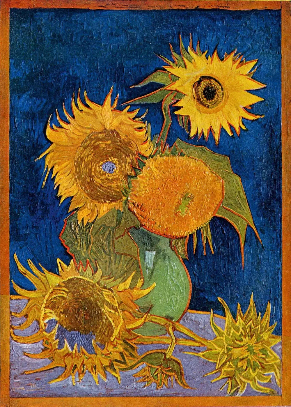 Nature morte : Vase avec cinq tournesols - Vincent van Gogh image 1 reproduction de peinture à l’huile