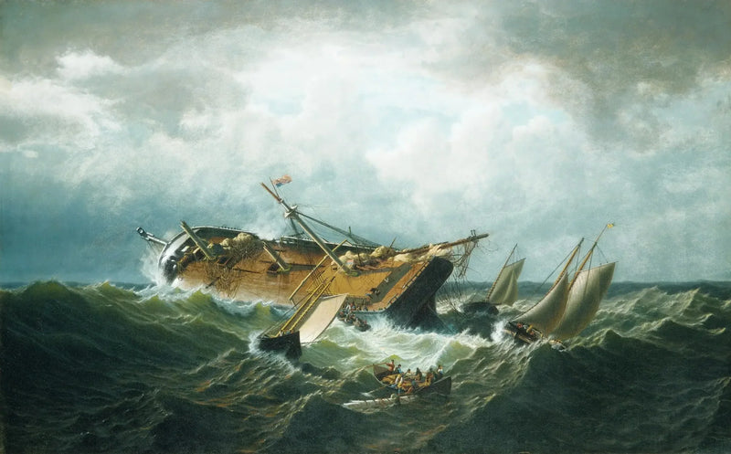 Shipwreck off Nantucket (Shipwreck off Nantucket after a storm) - William Bradford