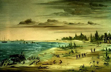 Shipwreck of the Aimable, on the coast of Texas. 1685 - George Catlin