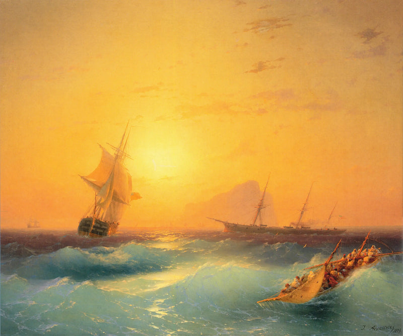 American navigation off the Rock of Gibraltar - Ivan Aïvazovski