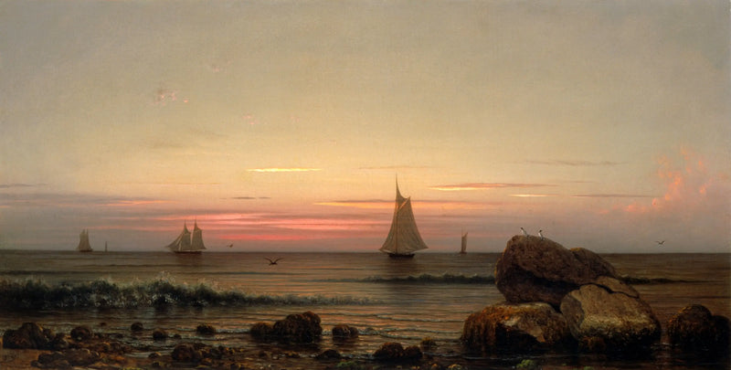 Naviguer au large des côtes - Martin Johnson Heade