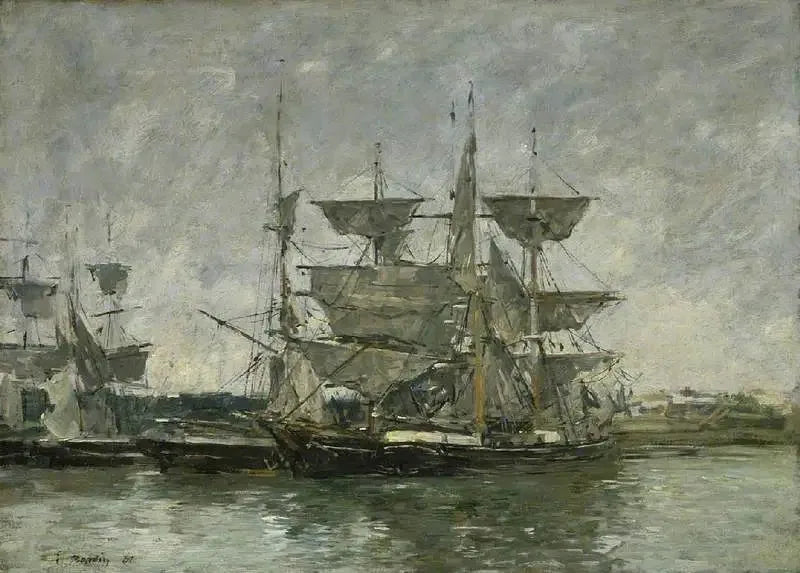Ships at Dock, Deauville - Eugène Boudin