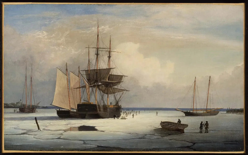 Ships trapped in the ice off Ten Pound Island, Gloucester - Fitz Henry Lane