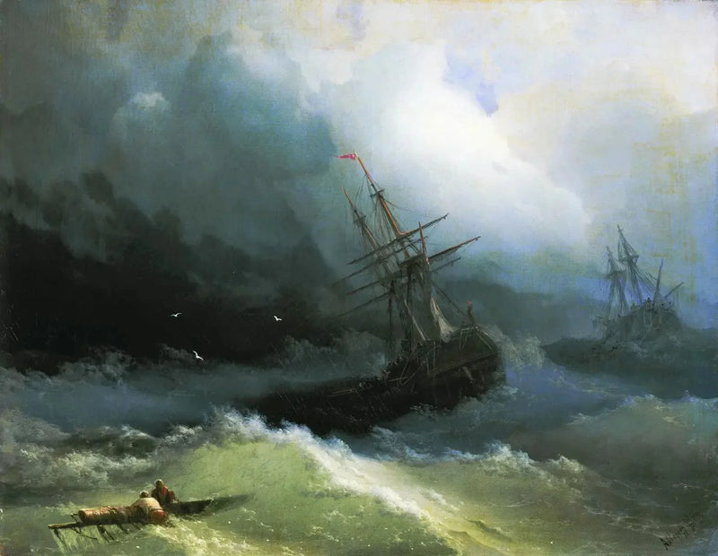 Ships on the Stormy Sea - Ivan Aïvazovski