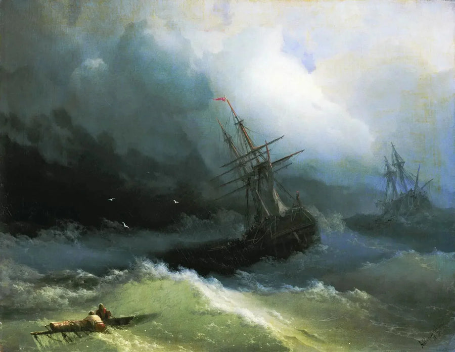 Ships on the Stormy Sea - Ivan Aïvazovski