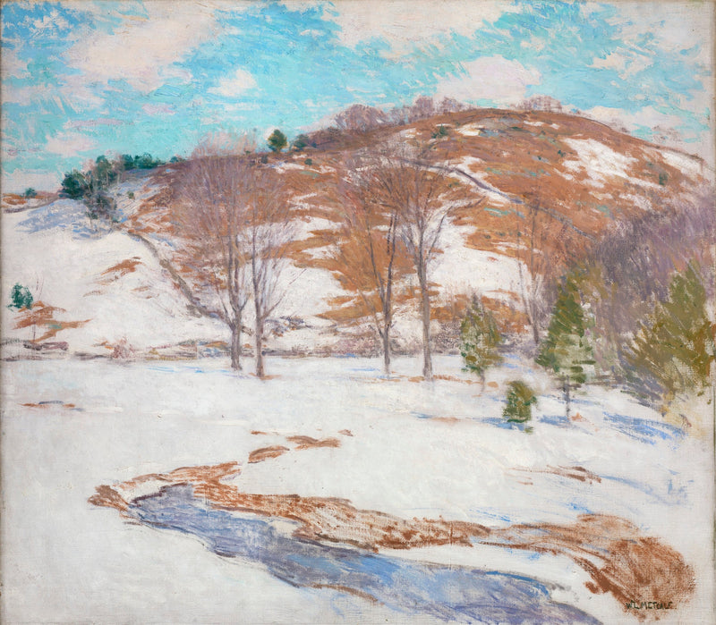 Snow in the foothills - Willard Metcalf