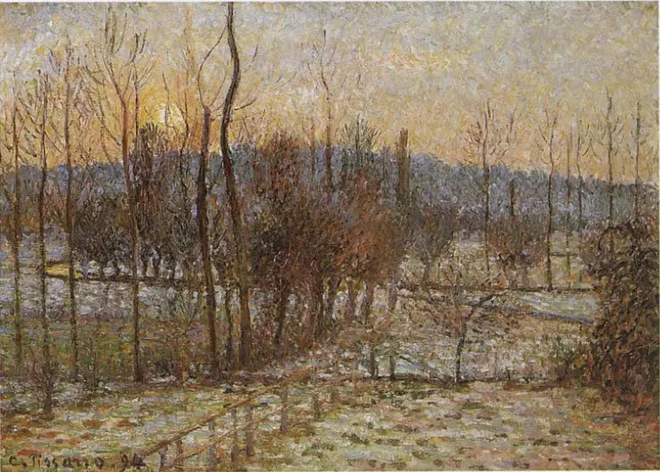 Snow, setting sun, Éragny - Camille Pissarro