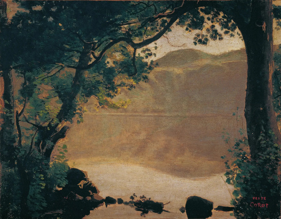Nemi, the lake seen through the trees - Jean-Baptiste Camille Corot