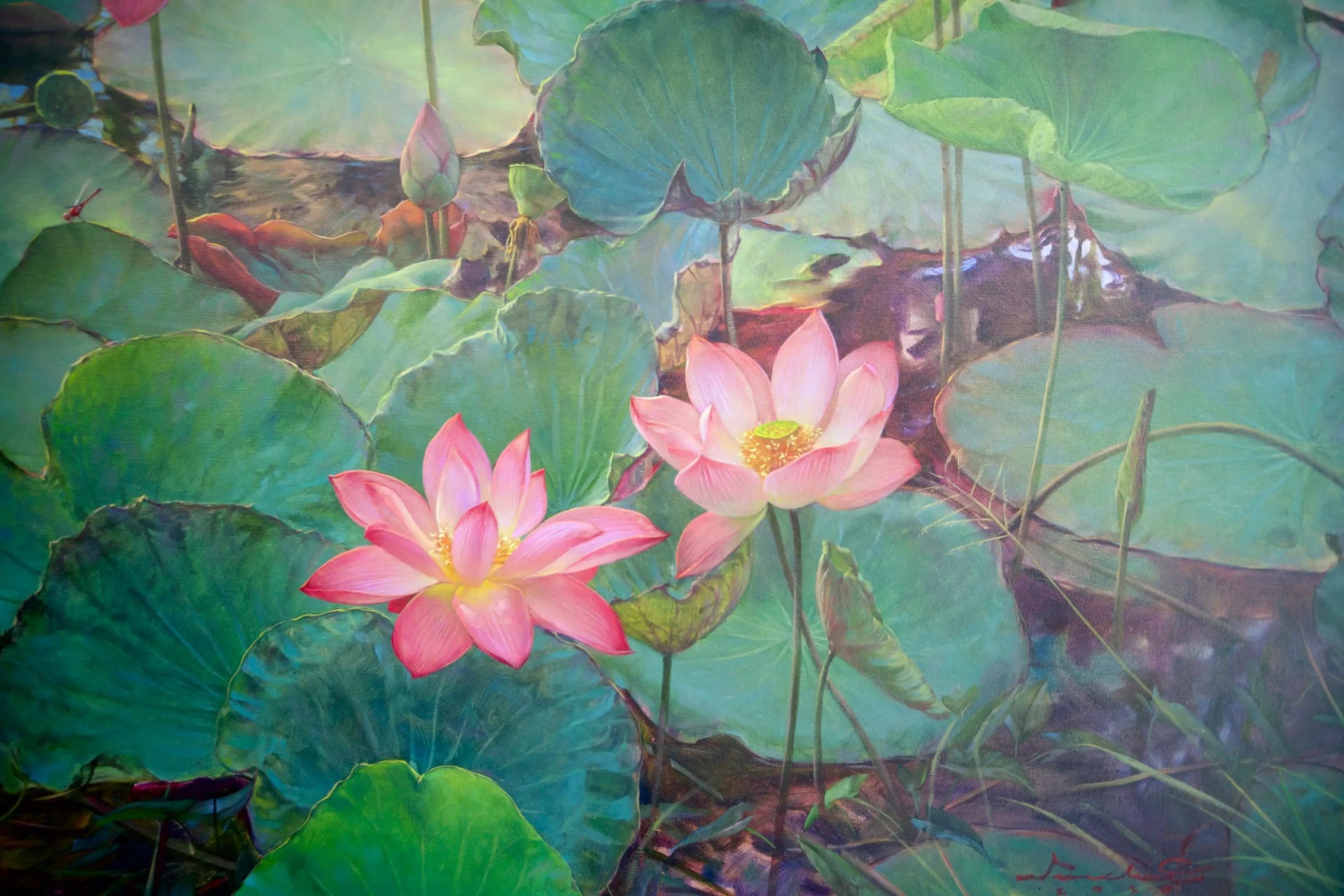 Nénuphars | 200 x 150 cm image 8 copie de tableau peinte à la main