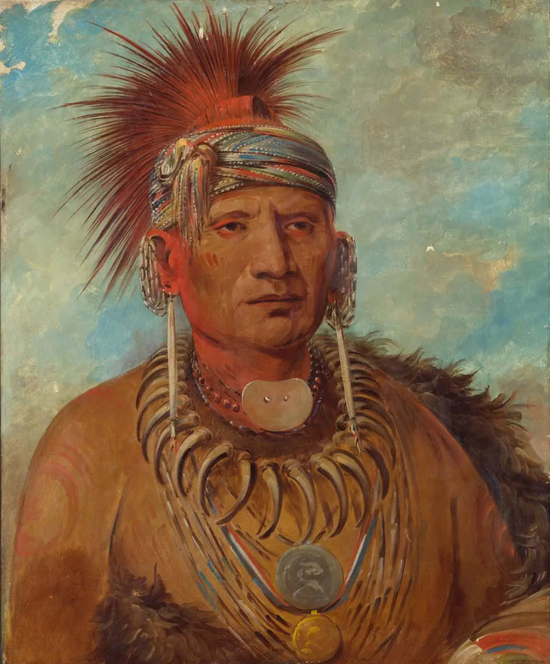 Neu-mon-ya, Walking Rain, War Chief - George Catlin