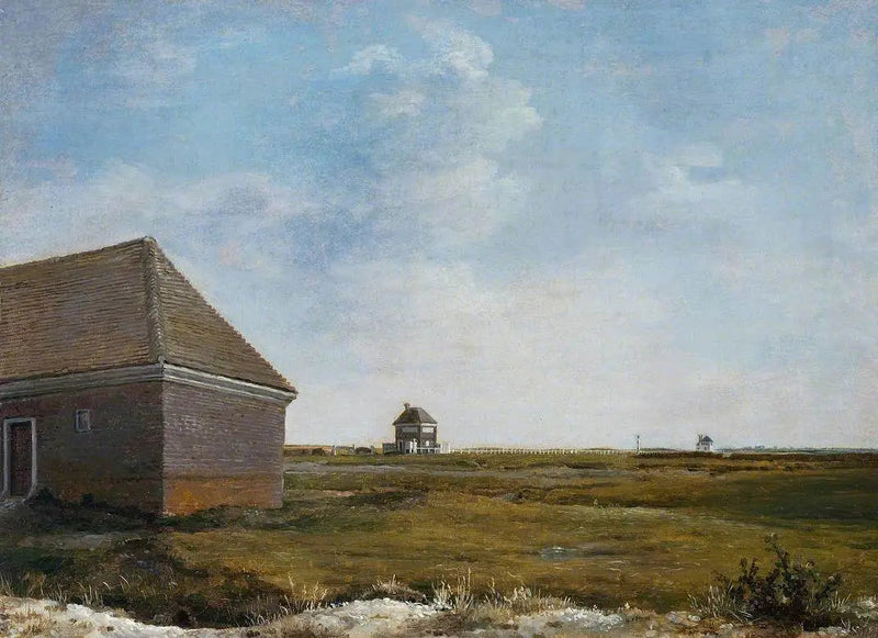 Newmarket Heath, with a house under renovation - George Stubbs