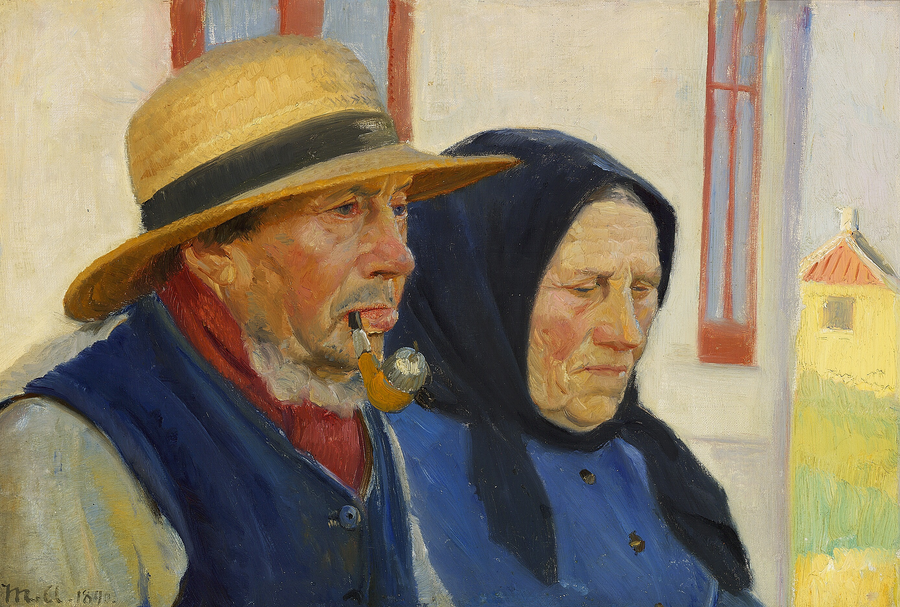 Niels and Ane Gaihede in front of their house in Østerby. - Michael Peter Ancher