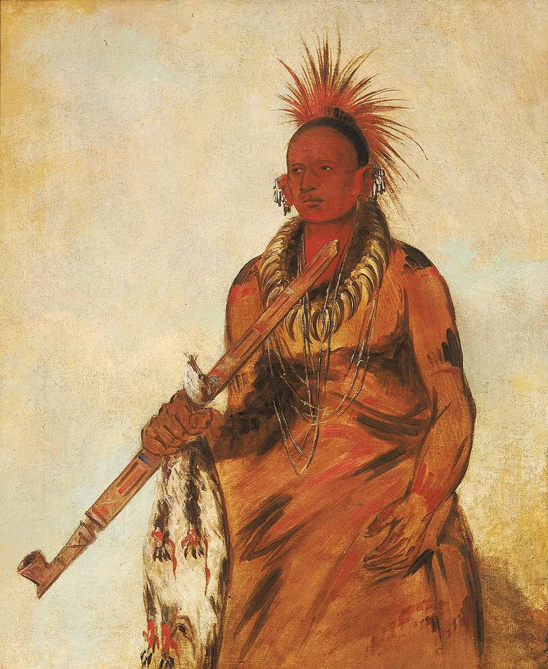 No-o-mún-nee, Walking in the rain, a warrior - George Catlin