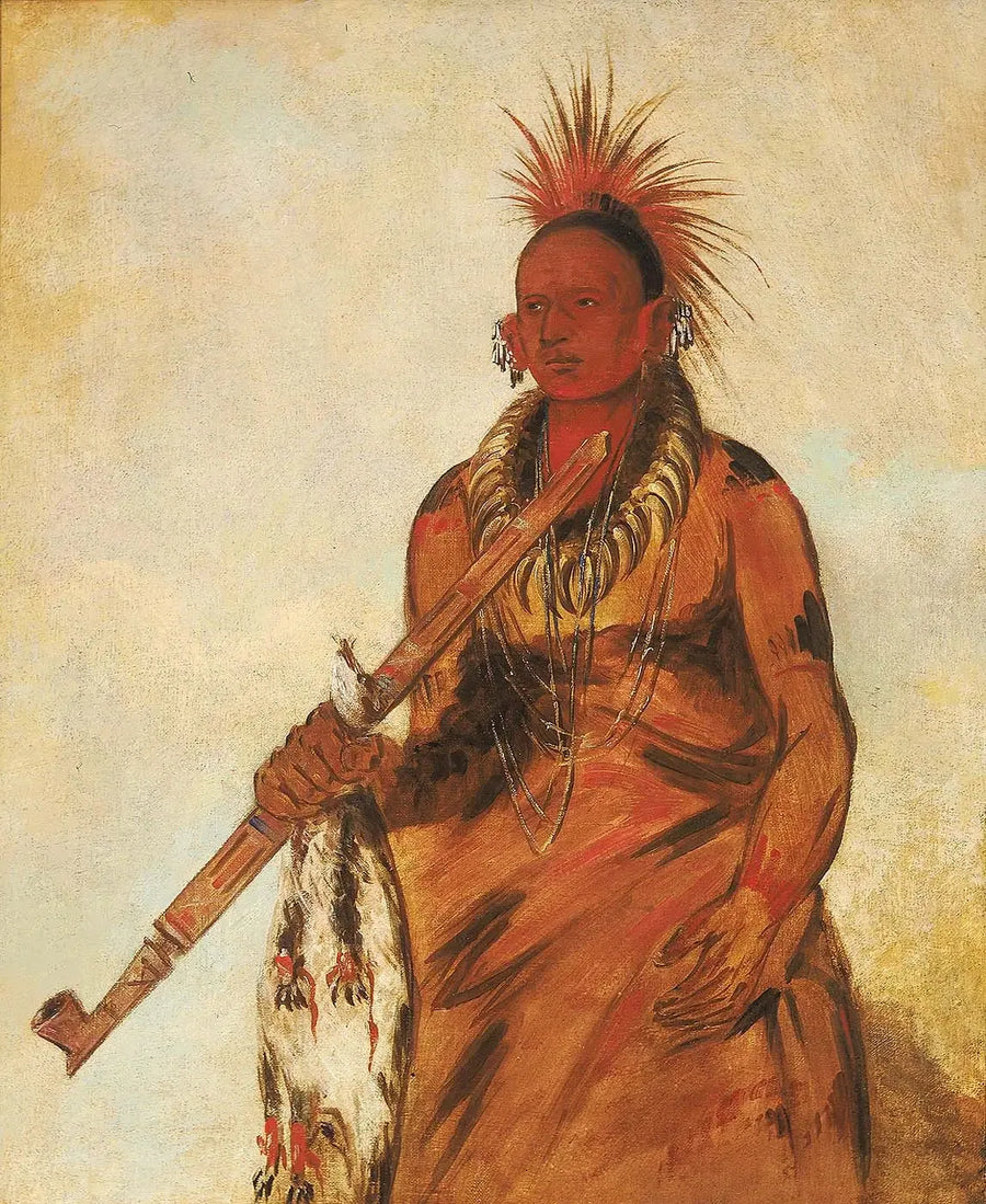 No-o-mún-nee, Walking in the rain, a warrior - George Catlin