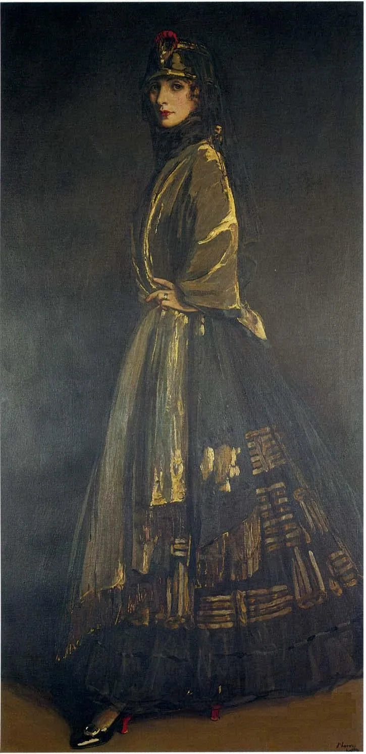 Hazelnut in black and gold - John Lavery