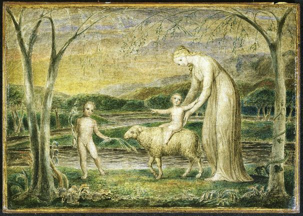 Notre-Dame avec l'Enfant Jésus sur un agneau - William Blake