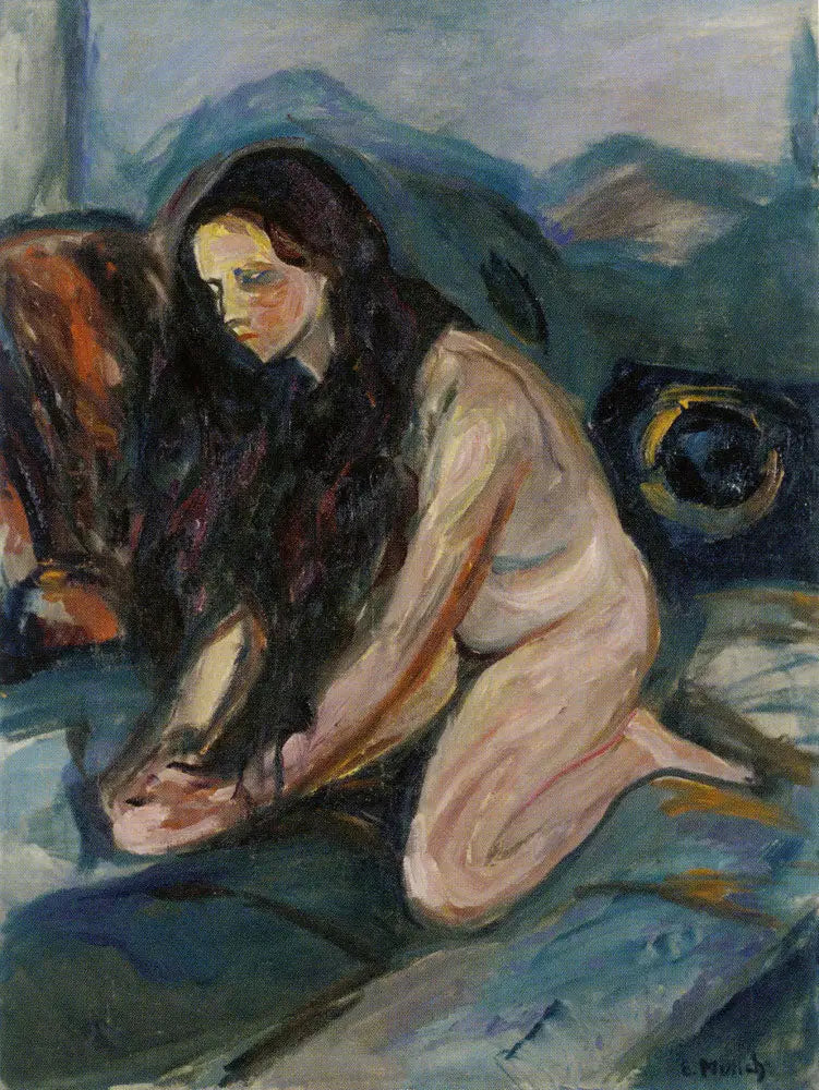 Kneeling Nude - Edvard Munch