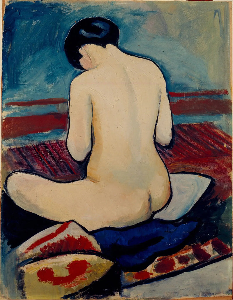 Seated Nude with a Pillow - August Macke