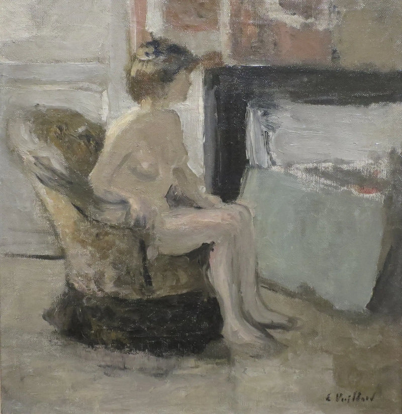 Nu assis devant une cheminée - Édouard Vuillard