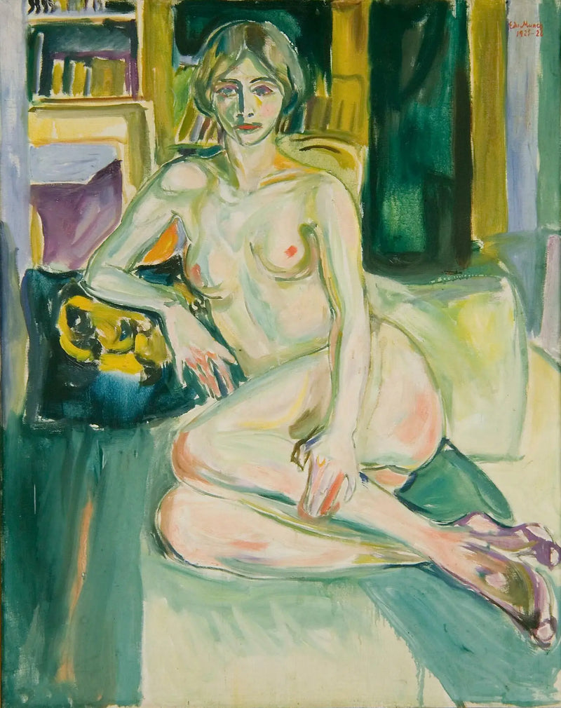 Nude, sitting on the sofa - Edvard Munch