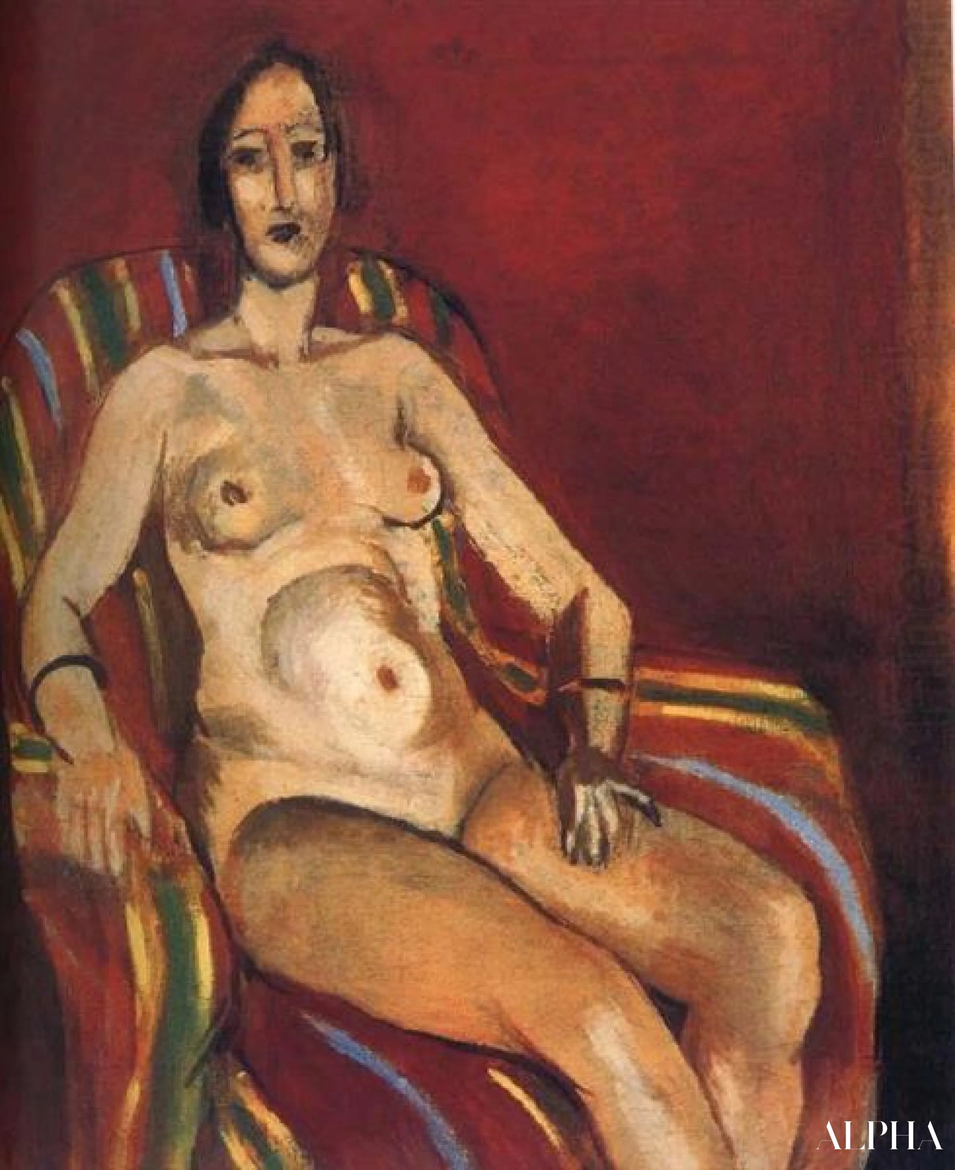 Now sitting on a red background - Matisse - High-end reproductions of paintings and artworks