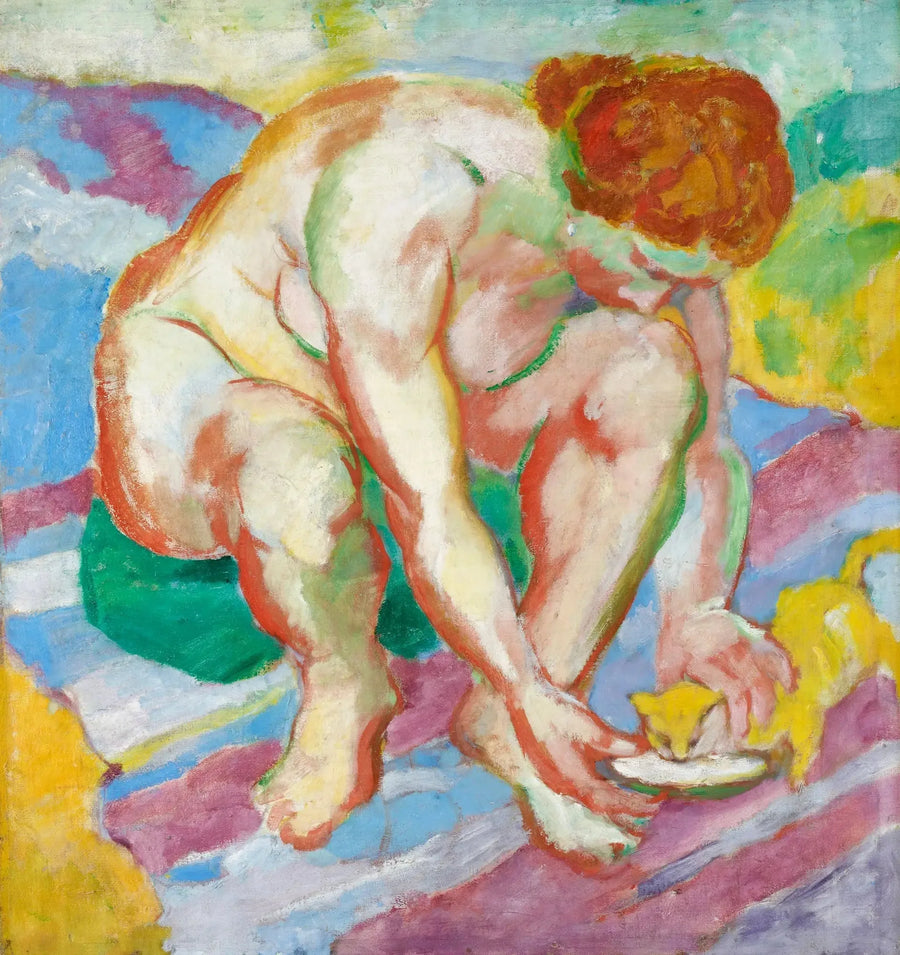 Nude with Cat - Franz Marc