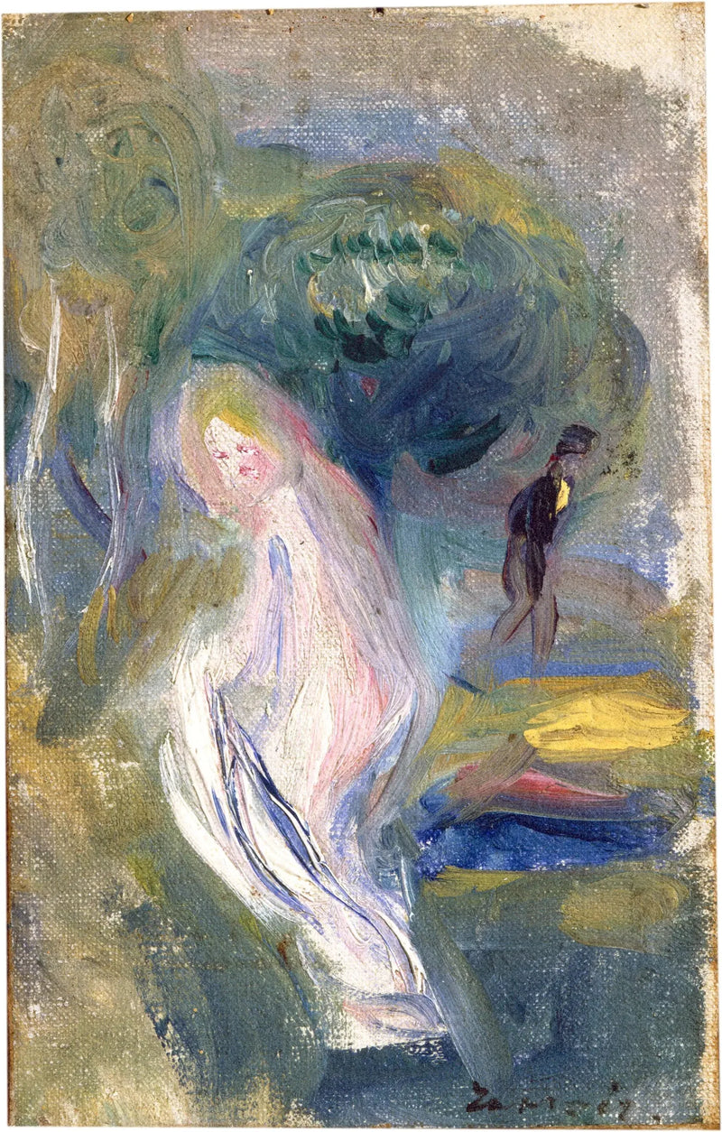 Nude with Figure in Background - Pierre-Auguste Renoir
