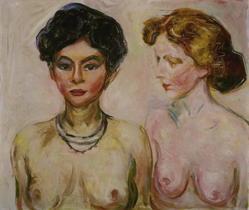 Blonde and Brunette Nudes - Edvard Munch
