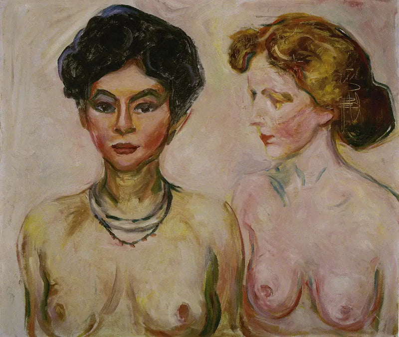Blonde and Brunette Nudes - Edvard Munch