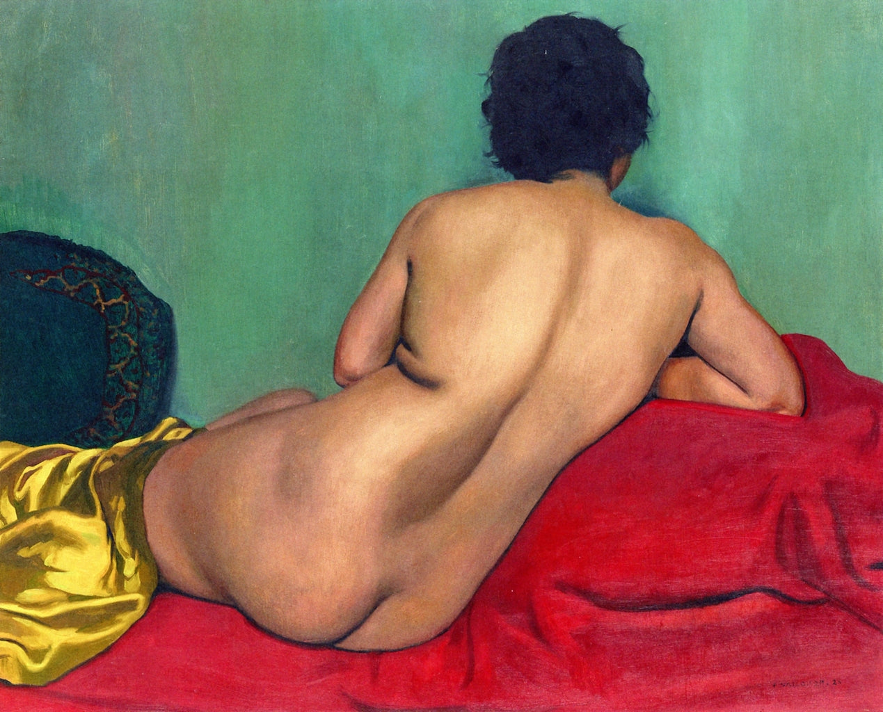 Nude from behind on a red sofa - Félix Vallotton