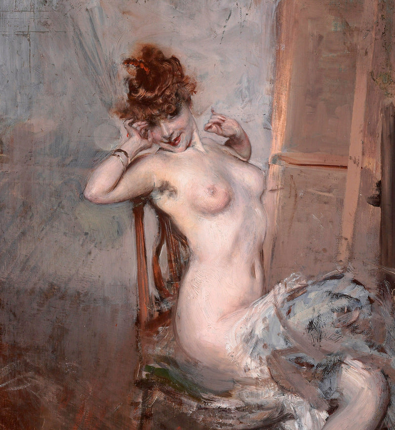 Nude of a Young Woman Sitting - Giovanni Boldini