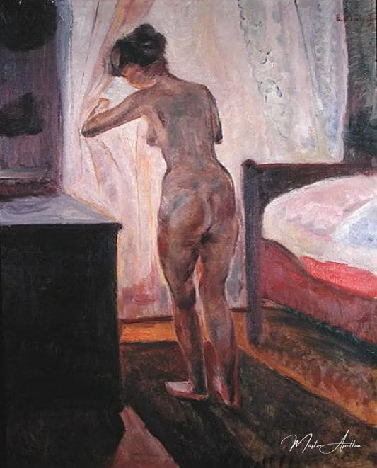 Nu debout à la fenêtre - Edvard Munch - Reproductions de tableaux et peintures haut de gamme