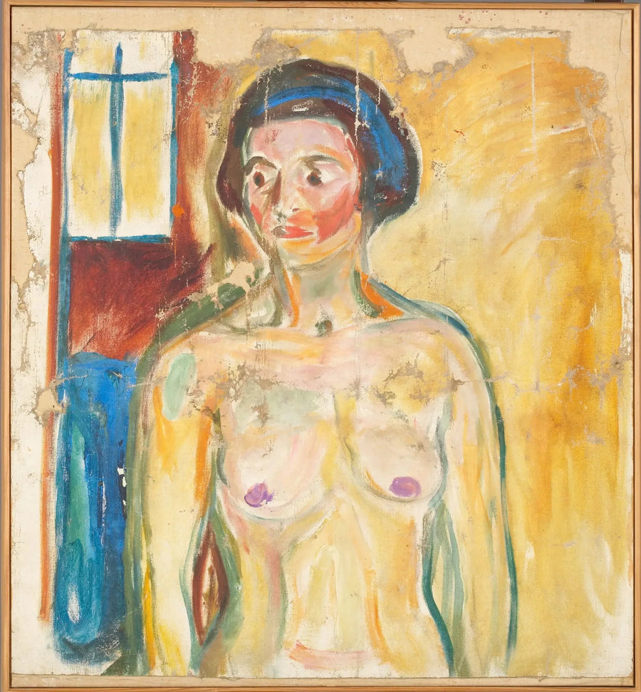 Standing Nude: Half-Portrait - Edvard Munch