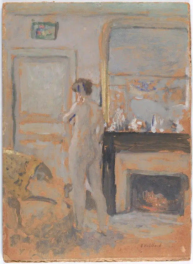 Nude Standing Near the Fireplace - Édouard Vuillard