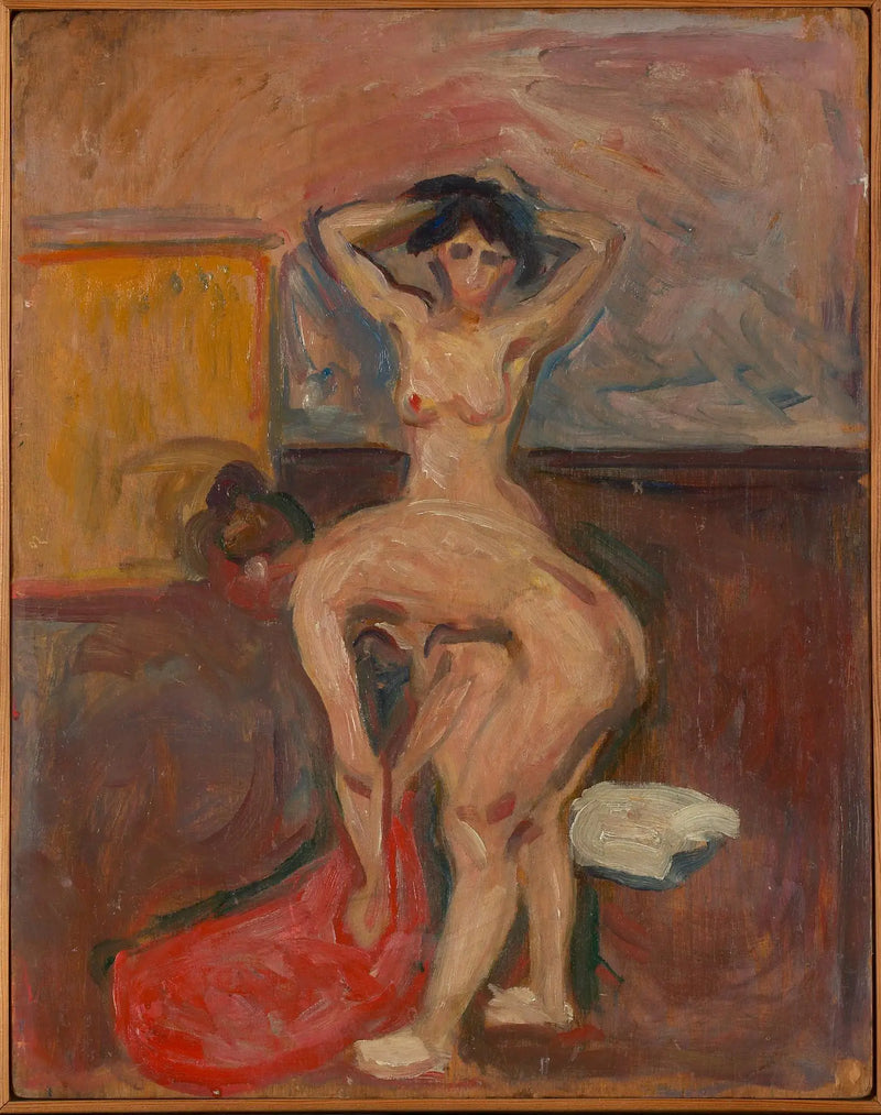 Standing Nude Leaning - Edvard Munch
