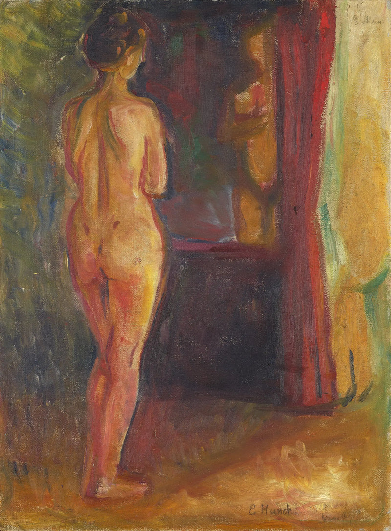 Nude in Front of Her Mirror - Edvard Munch