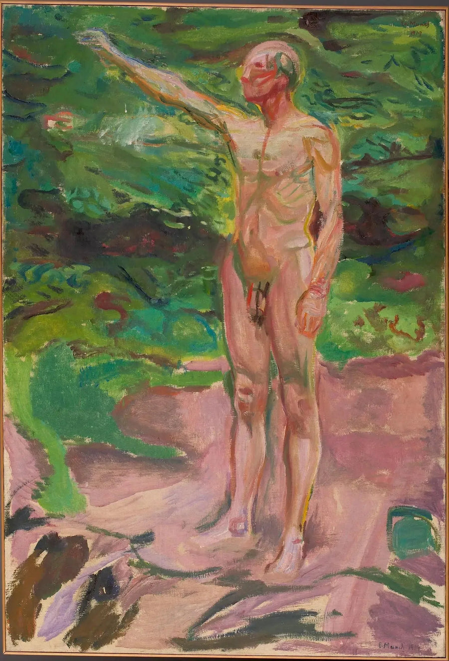 Male Nude in the Woods - Edvard Munch