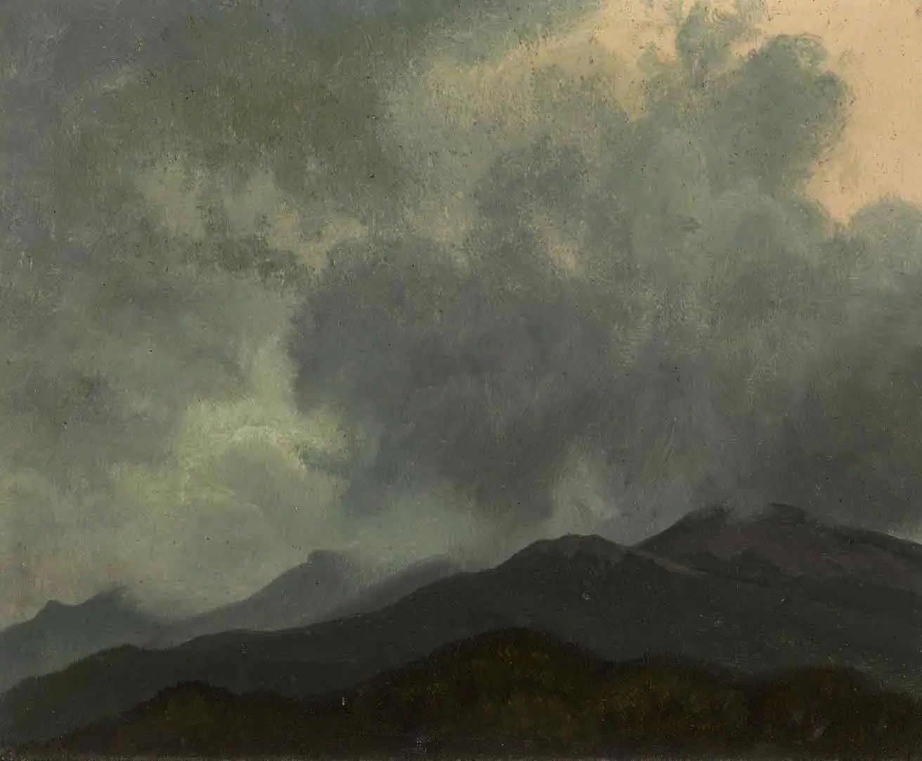 Nuages turbulents Montagnes Blanches New Hampshire - Albert Bierstadt - Alpha Reproduction