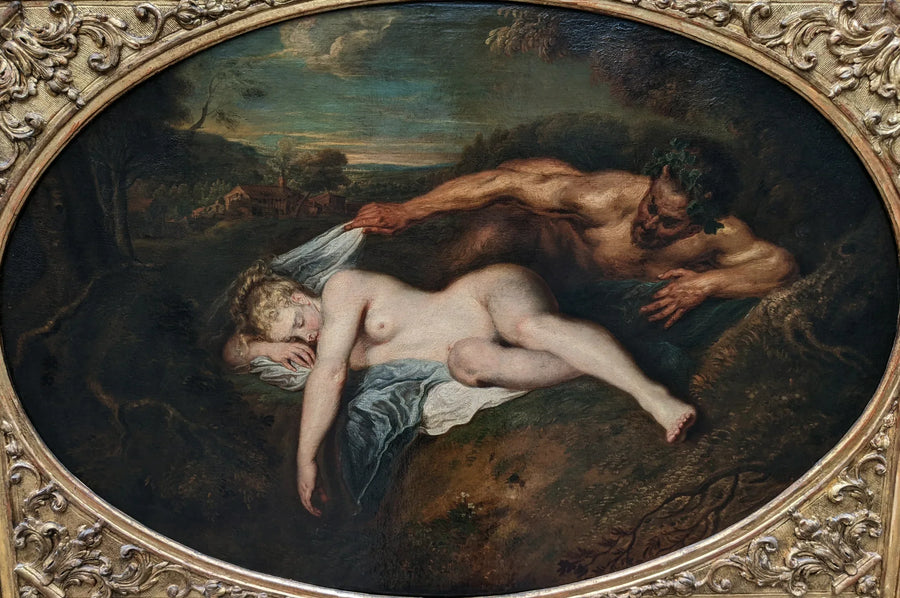 Nymph and Satyr - Antoine Watteau