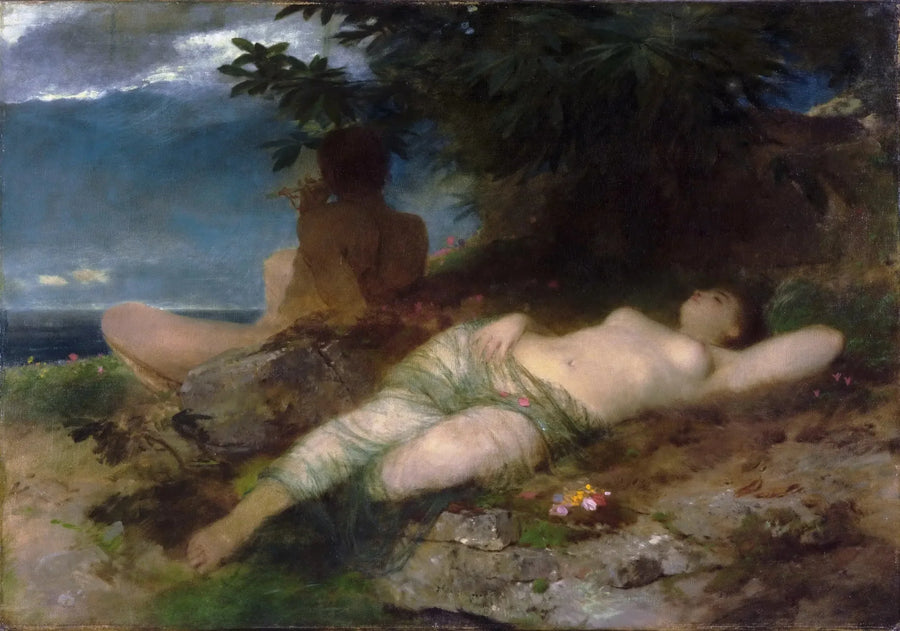 Nymph and Satyr - Arnold Böcklin