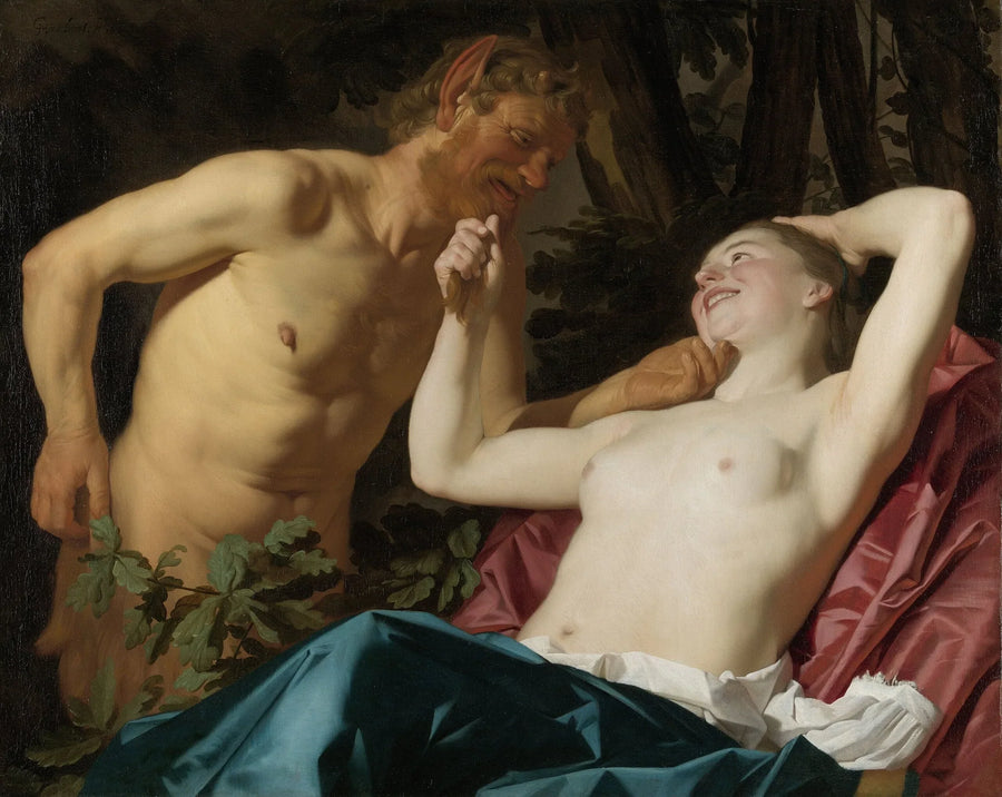 Nymph and Satyr - Gerrit van Honthorst