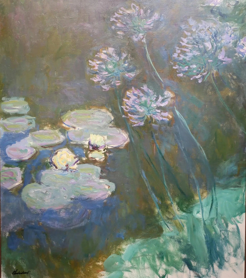 Water lilies and Agapanthus, Marmottan W1821 - Claude Monet